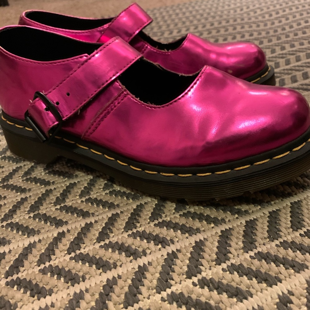 Doc Martens Mary Janes, metallic Pink size 9US